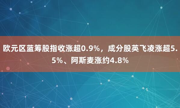欧元区蓝筹股指收涨超0.9%，成分股英飞凌涨超5.5%、阿斯麦涨约4.8%