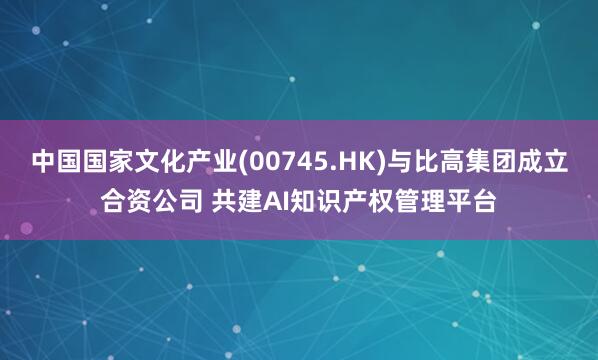 中国国家文化产业(00745.HK)与比高集团成立合资公司 共建AI知识产权管理平台