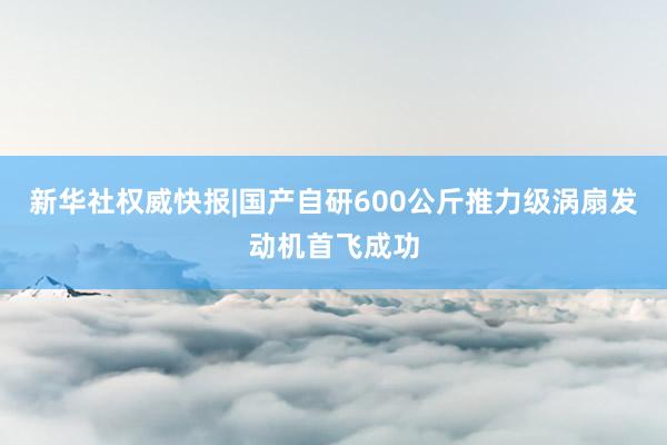 新华社权威快报|国产自研600公斤推力级涡扇发动机首飞成功