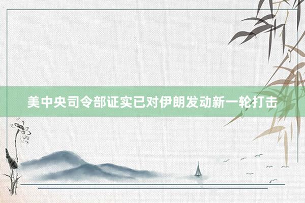 美中央司令部证实已对伊朗发动新一轮打击