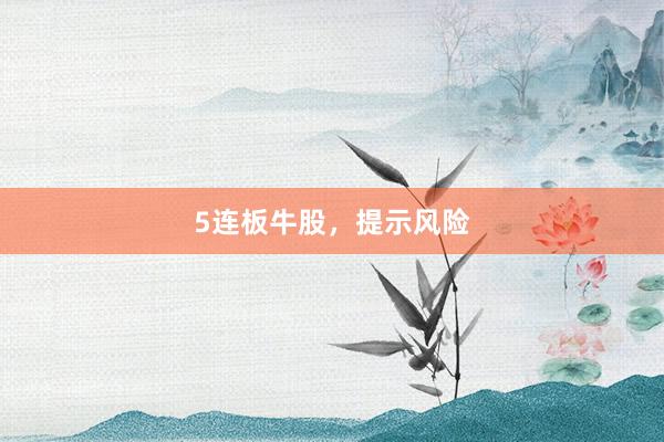 5连板牛股，提示风险