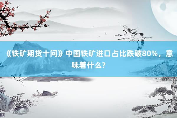 《铁矿期货十问》中国铁矿进口占比跌破80%，意味着什么?