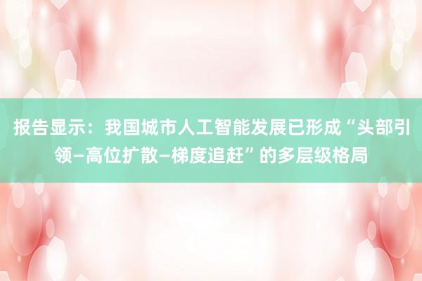 报告显示：我国城市人工智能发展已形成“头部引领—高位扩散—梯度追赶”的多层级格局