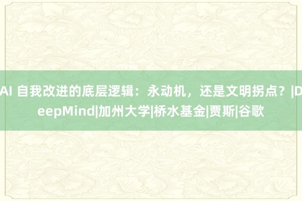 AI 自我改进的底层逻辑：永动机，还是文明拐点？|DeepMind|加州大学|桥水基金|贾斯|谷歌