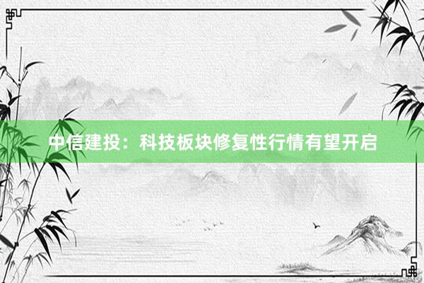 中信建投：科技板块修复性行情有望开启