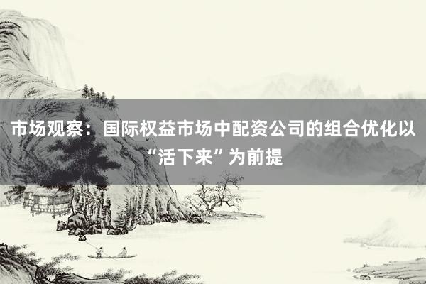 市场观察：国际权益市场中配资公司的组合优化以“活下来”为前提