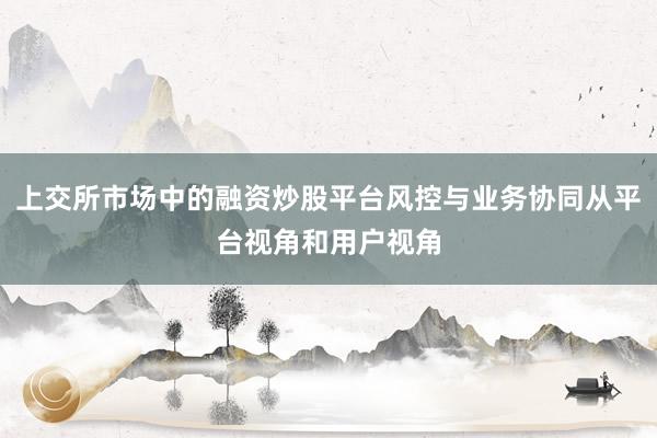 上交所市场中的融资炒股平台风控与业务协同从平台视角和用户视角
