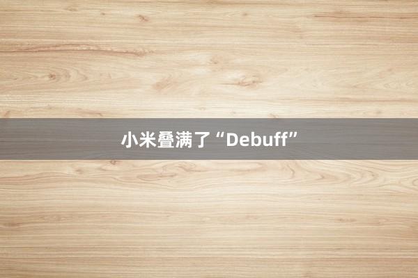 小米叠满了“Debuff”