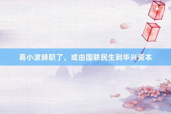 葛小波辞职了，或由国联民生到华兴资本