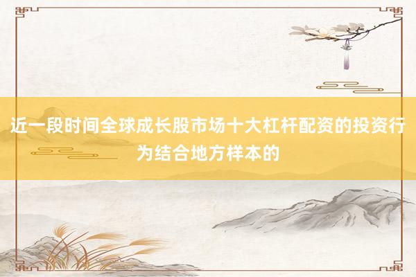 近一段时间全球成长股市场十大杠杆配资的投资行为结合地方样本的