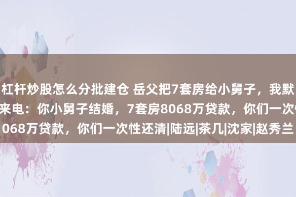 杠杆炒股怎么分批建仓 岳父把7套房给小舅子，我默默同意，5个月后岳父来电：你小舅子结婚，7套房8068万贷款，你们一次性还清|陆远|茶几|沈家|赵秀兰