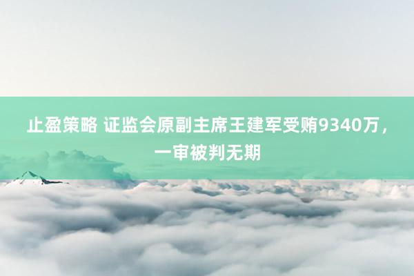 止盈策略 证监会原副主席王建军受贿9340万，一审被判无期