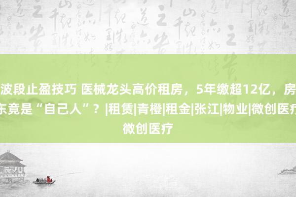 波段止盈技巧 医械龙头高价租房，5年缴超12亿，房东竟是“自己人”？|租赁|青橙|租金|张江|物业|微创医疗