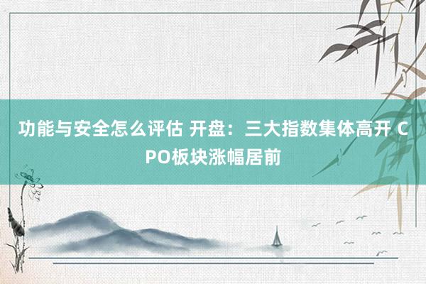 功能与安全怎么评估 开盘：三大指数集体高开 CPO板块涨幅居前